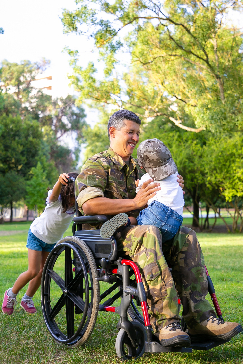 veteran with family